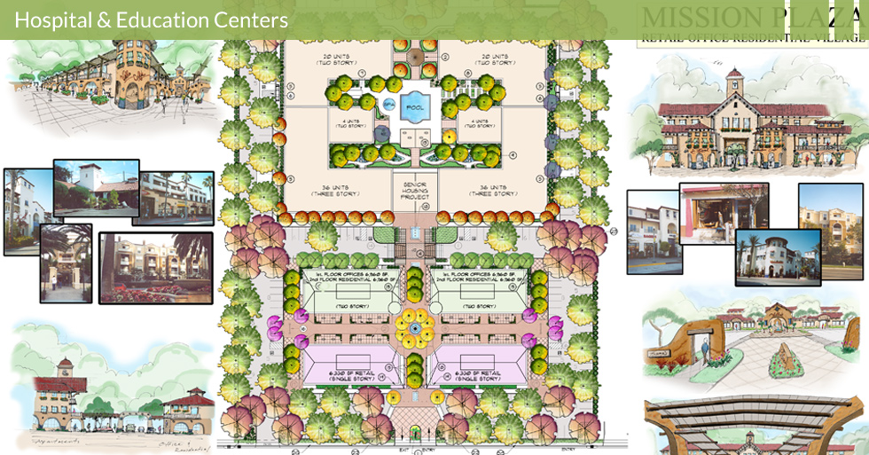 Melton Design Group, a landscape architecture firm, designed the Mission Plaza in Chico, CA. 