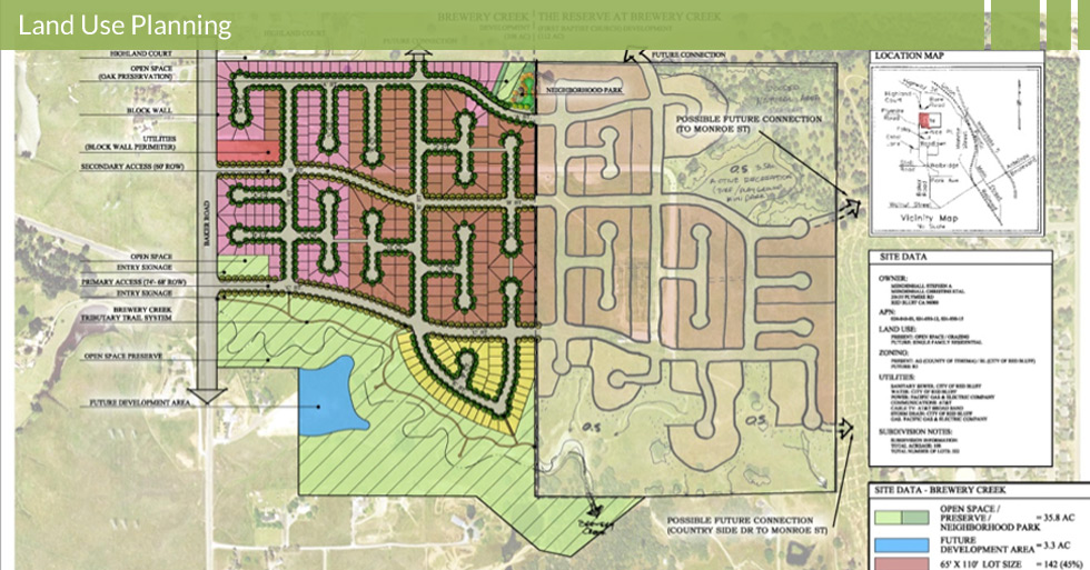Melton Design Group designed the land use plan for Brewery Creek in Red Bluff, CA.