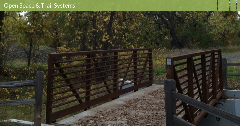 Melton Design Group designed the open space and trail systems of Verbena Fields in Chico, CA. The natural park is centered in a middle of a residential neighborhood featuring walking bridges, trails and interpretative panels.